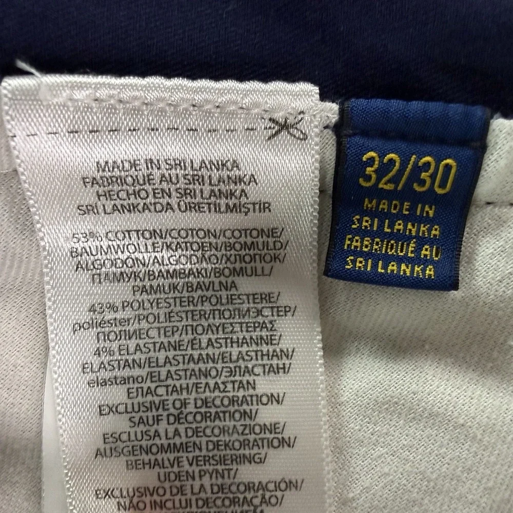 Polo Ralph Lauren Mens Golf Tailored-Fit Cotton Stretch Chino 32x30 Blue Navy
